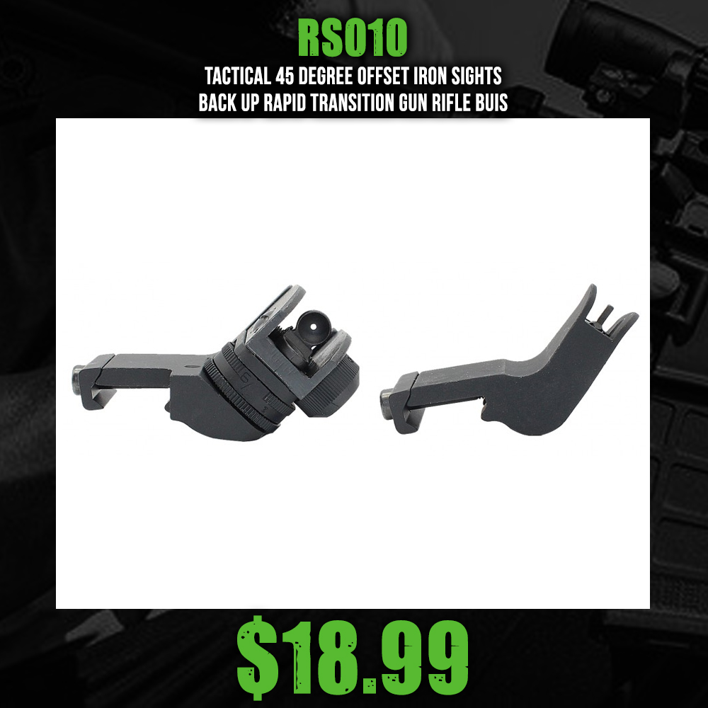 Tactical 45 Degree Offset Iron Sights Back Up Rapid Transition Gun Rifle Buis Tactical 45 Degree Offset Iron Sights Back Up Rapid Transition Gun Rifle Buis