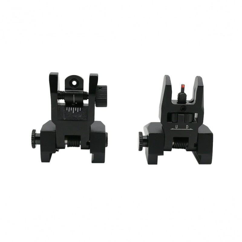 AR- Fiber Optics- Flip Up Front & Rear Sights with Red and Green Dots