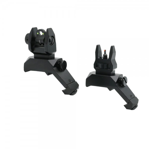 Flip Up 45 Degree Fiber Optics- Flip Up Front & Rear Sights with Red and Green Dots Flip Up 45 Degree Fiber Optics- Flip Up Front & Rear Sights with Red and Green Dots