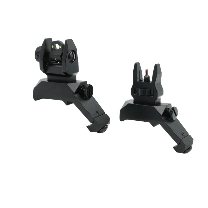 thumbnail image 2 of HWZ 45 Degree Flip Up Offset Iron Sights - Red/Green Fiber Optics, Picatinny Rail Compatible 2 of 13