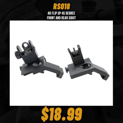 AR Flip Up 45 Degree Front And Rear Sight