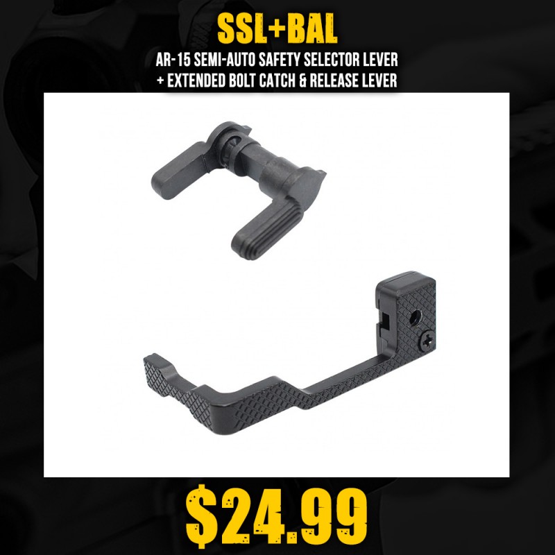 AR-15 Semi-Auto Safety Selector Lever + Extended Bolt Catch & Release Lever