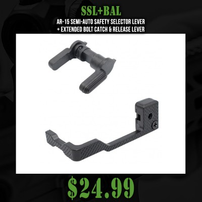 AR-15 Semi-Auto Safety Selector Lever + Extended Bolt Catch & Release Lever