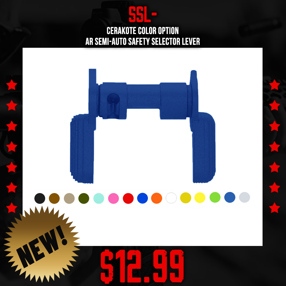 CERAKOTE COLOR OPTION| AR Semi-Auto Safety Selector Lever CERAKOTE COLOR OPTION| AR Semi-Auto Safety Selector Lever
