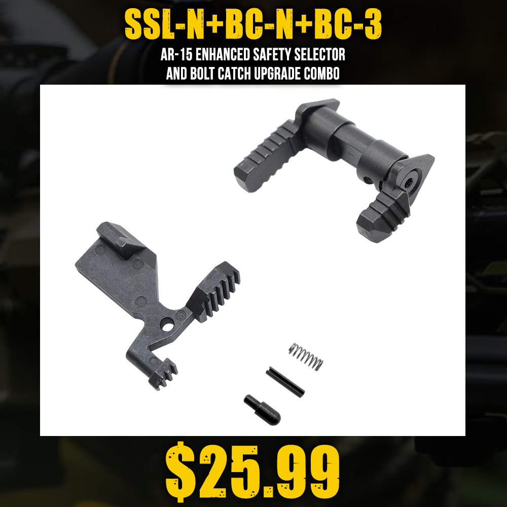 AR-15 Enhanced Safety Selector And Bolt Catch Upgrade Combo AR-15 Enhanced Safety Selector And Bolt Catch Upgrade Combo