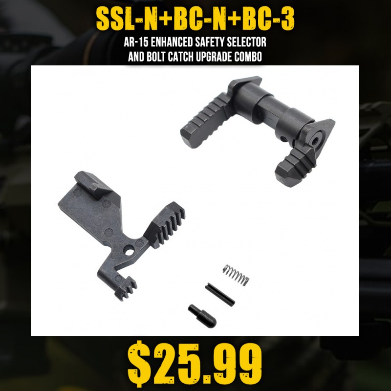 AR-15 Enhanced Safety Selector And Bolt Catch Upgrade Combo AR-15 Enhanced Safety Selector And Bolt Catch Upgrade Combo