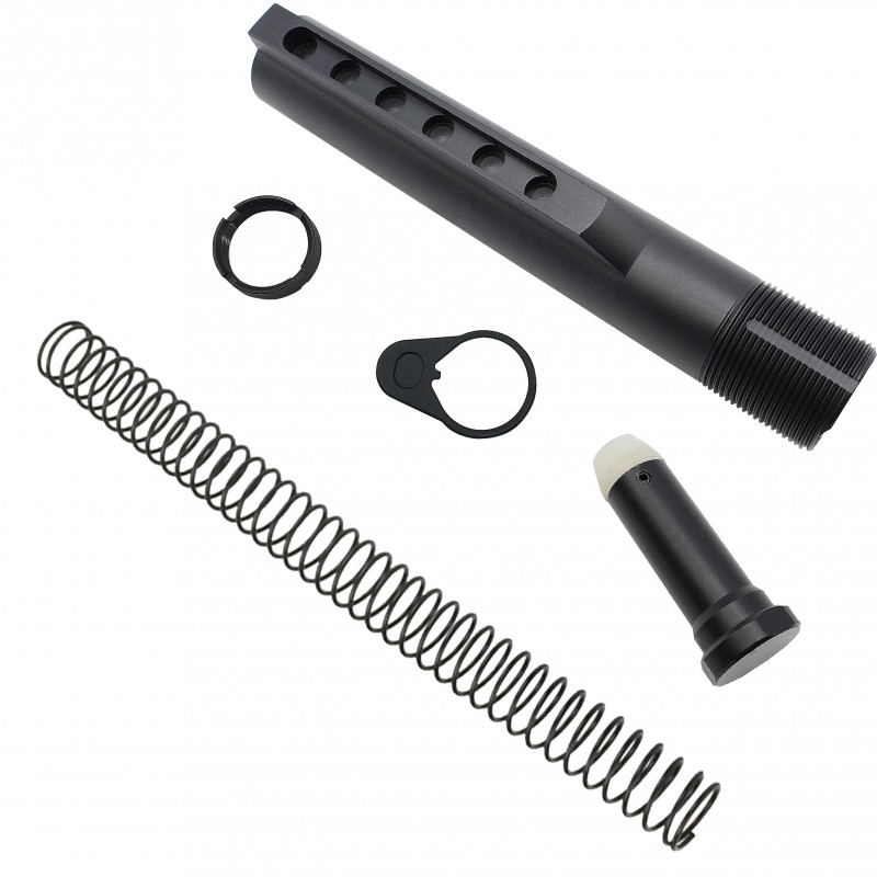 AR-10 / LR-308 Rifle Carbine 6 Position Buffer Tube Kit W/ Rogers Super-Stoc Deluxe Rifle Stock | Mil-Spec