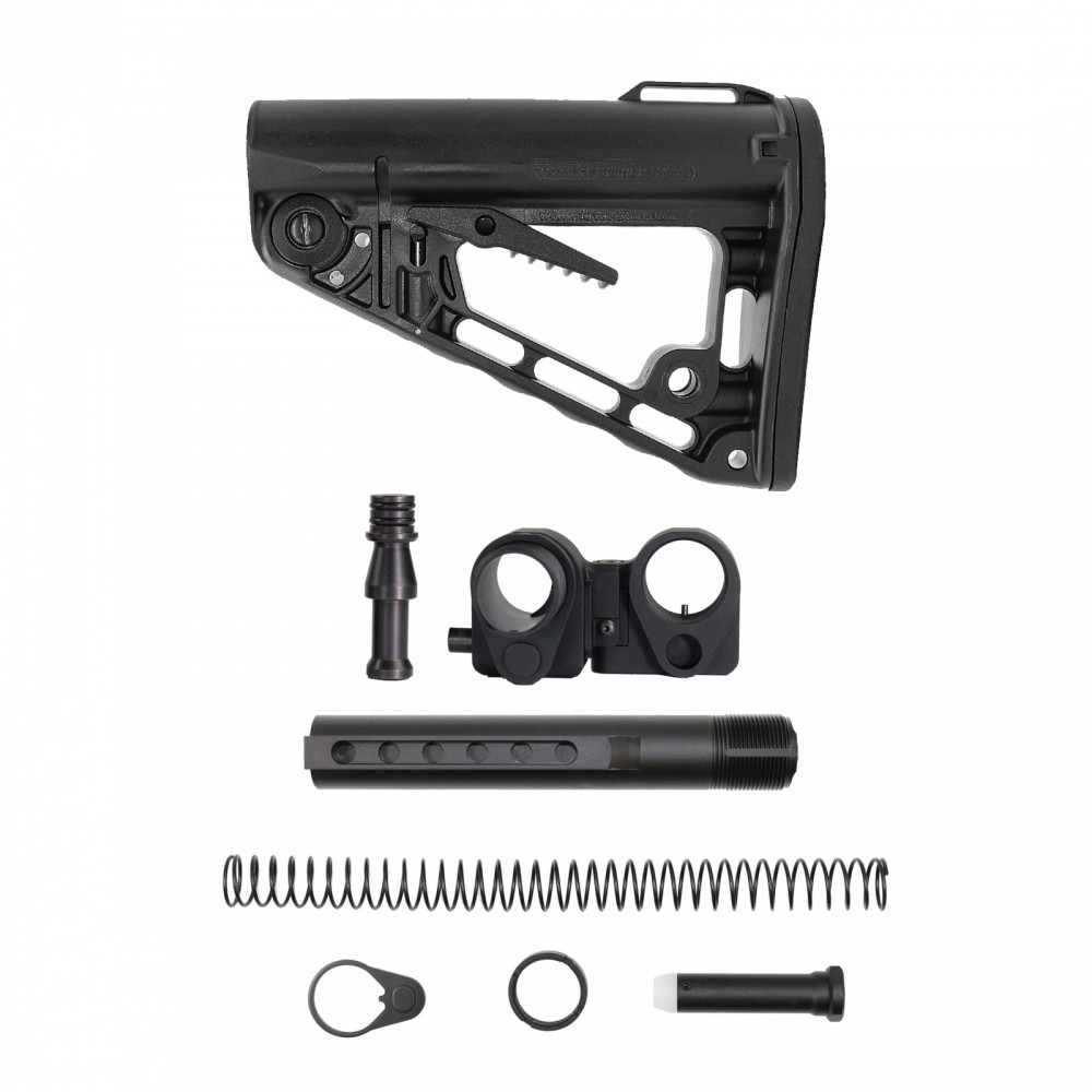AR-15 .223/5.56 6-Position Buffer Tube Kit W/ Rogers Super-Stoc Deluxe Rifle Stock with Folding Stock Adapter| Mil-Spec