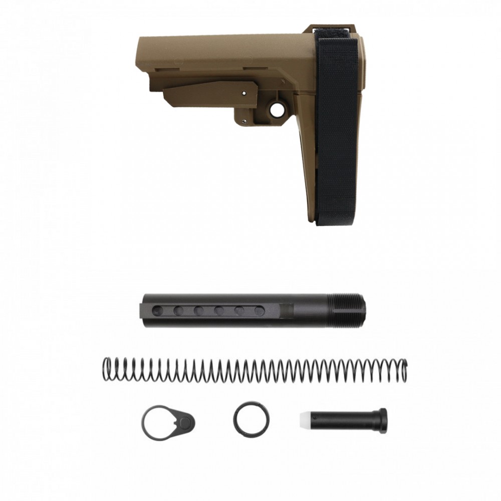 SB Tactical SBA3 Pistol Stabilizing Brace (USA) FDE W/Buffer Tube Kit