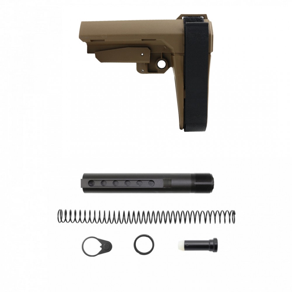 SB Tactical SBA3 Pistol Stabilizing Brace (USA) FDE W/Buffer Tube Kit