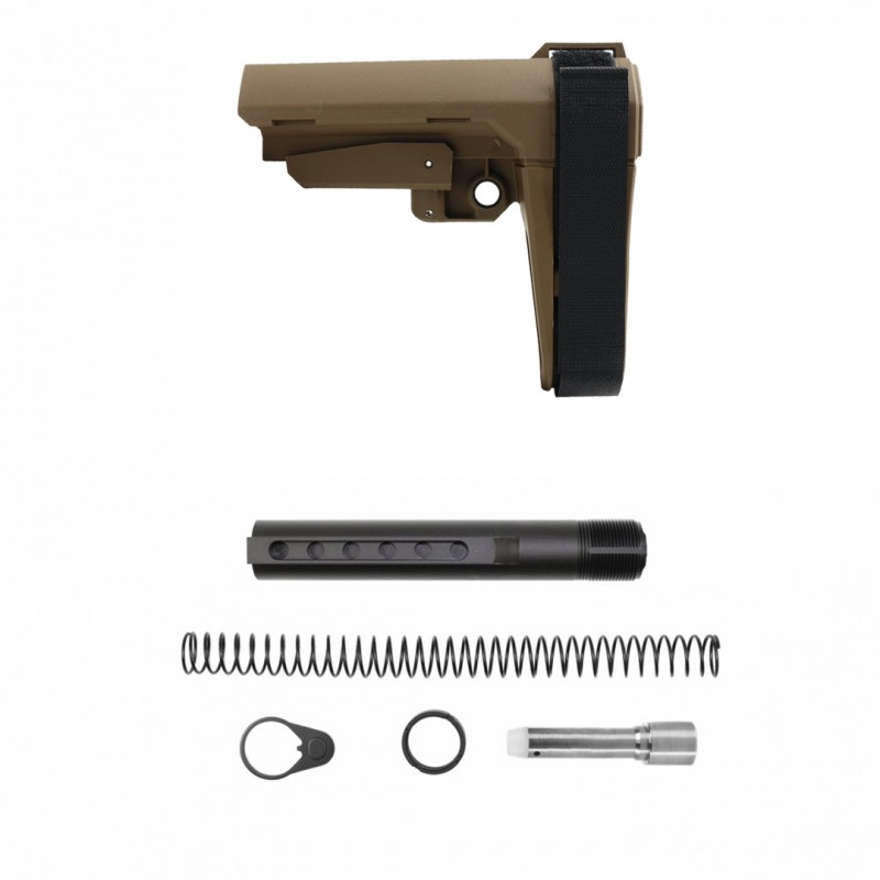 SB Tactical SBA3 Pistol Stabilizing Brace (USA) FDE W/Buffer Tube Kit