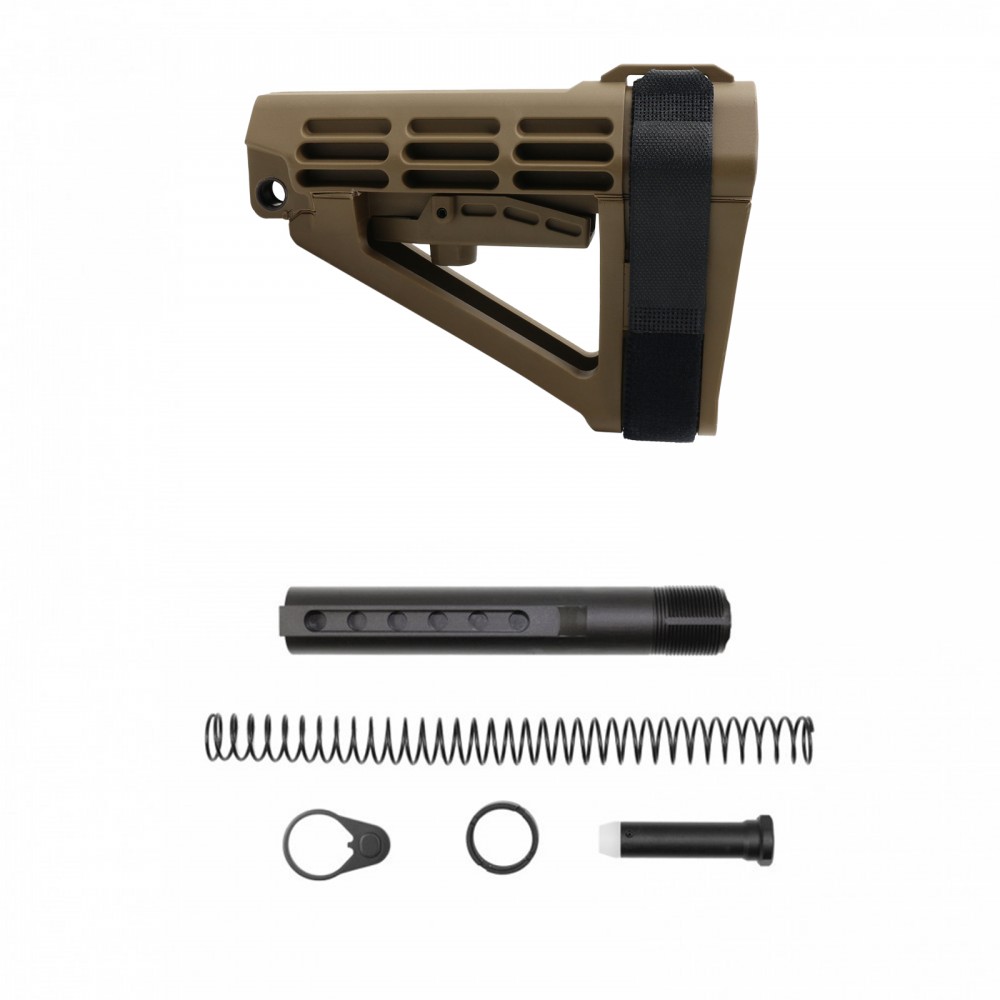 SB Tactical SBA4 Pistol Stabilizing Brace FDE (USA) + Buffer Tube Kit 