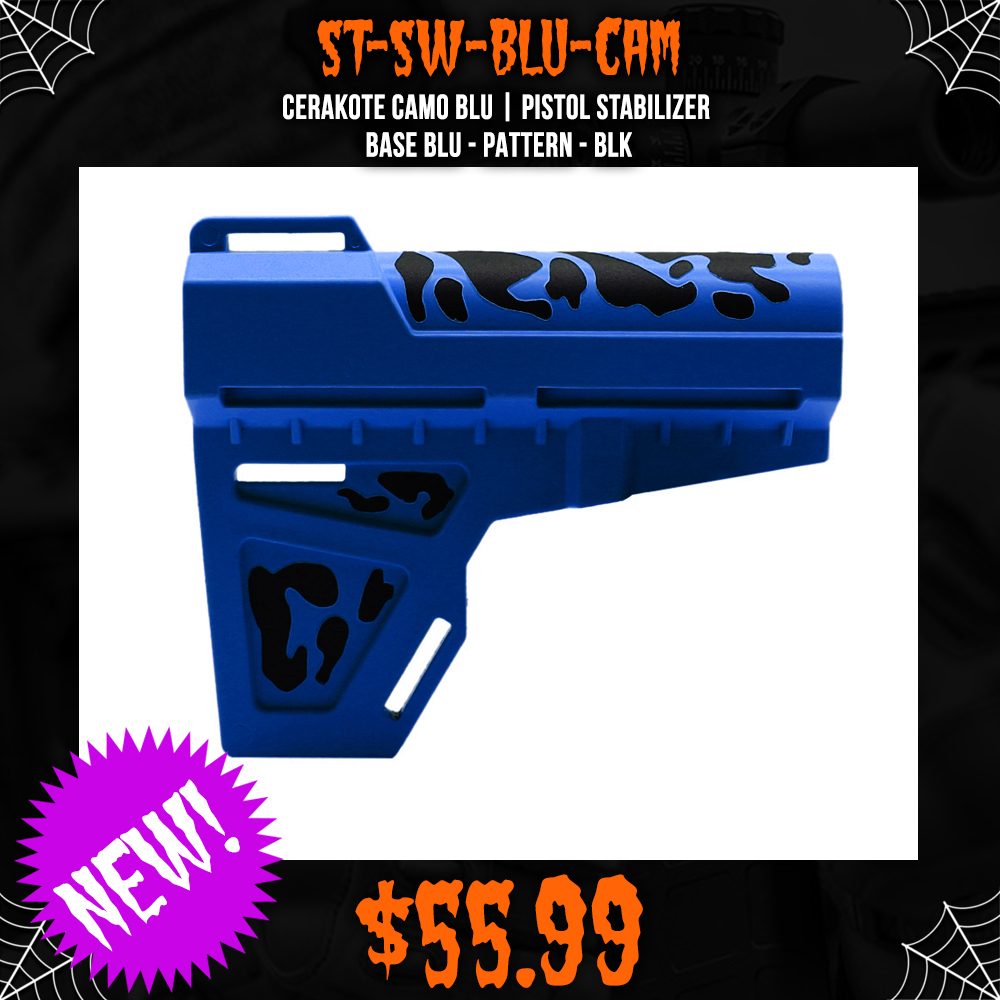 CERAKOTE CAMO BLU | Pistol Stabilizer - Base BLU - Pattern - BLK CERAKOTE CAMO BLU | Pistol Stabilizer - Base BLU - Pattern - BLK