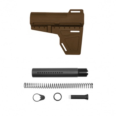 AR-15 Pistol Blade W/Complete Dimpled Pistol Buffer Tube Kit - Cerakote Burnt Bronze - No Foam Pad