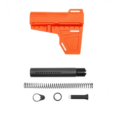 AR-15 Pistol Blade W/Complete Dimpled Pistol Buffer Tube Kit - Cerakote Hunter Orange - No Foam Pad