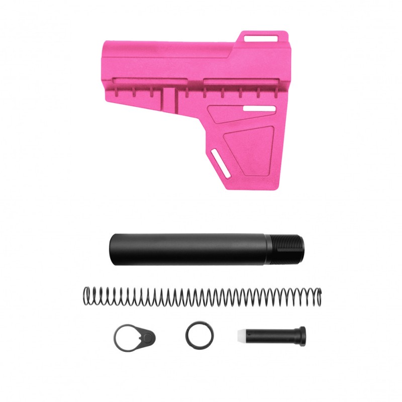 AR-15 Pistol Blade W/Complete Buffer Tube Kit - Cerakote Pink - No Foam Pad