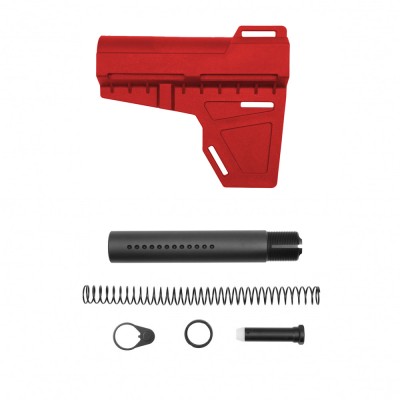AR-15 Pistol Blade W/Complete Dimpled Pistol Buffer Tube Kit - Cerakote Red - No Foam Pad