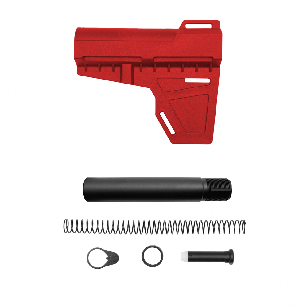 AR-15 Pistol Blade W/Complete Buffer Tube Kit - Cerakote Red - No Foam Pad