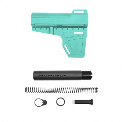 AR-15 Pistol Blade W/Complete Dimpled Pistol Buffer Tube Kit - Cerakote Robins Egg - No Foam Pad