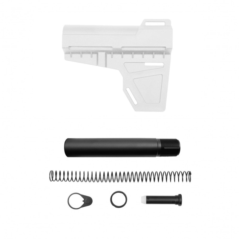 AR-15 Pistol Blade W/Complete Buffer Tube Kit - Cerakote Bright White - No Foam Pad