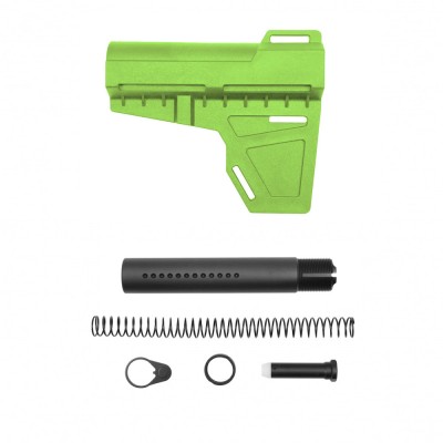 AR-15 Pistol Blade W/Complete Dimpled Pistol Buffer Tube Kit - Cerakote Zombie Green - No Foam Pad