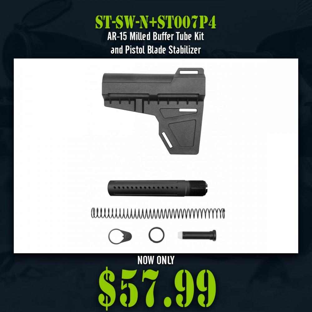 AR-15 Milled Buffer Tube Kit and Pistol Blade Stabilizer