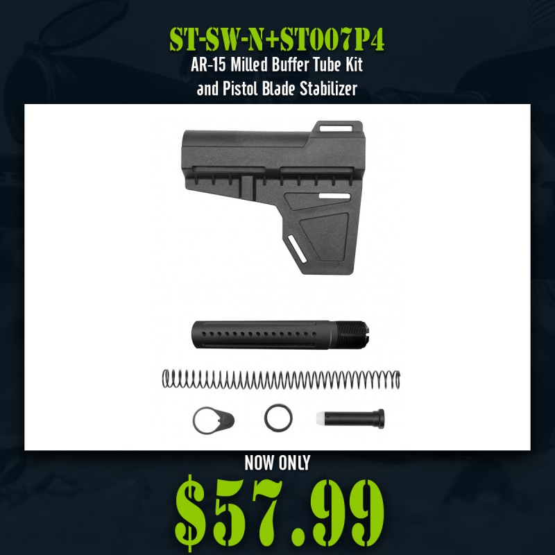 AR-15 Milled Buffer Tube Kit and Pistol Blade Stabilizer