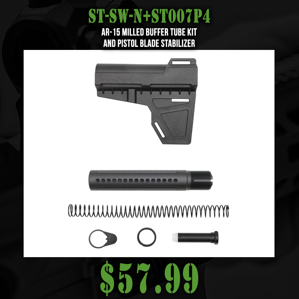 AR-15 Milled Buffer Tube Kit and Pistol Blade Stabilizer