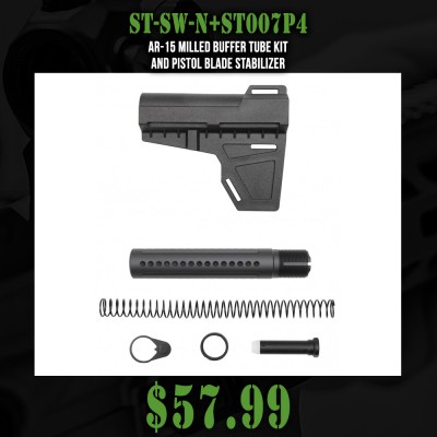 AR-15 Milled Buffer Tube Kit and Pistol Blade Stabilizer