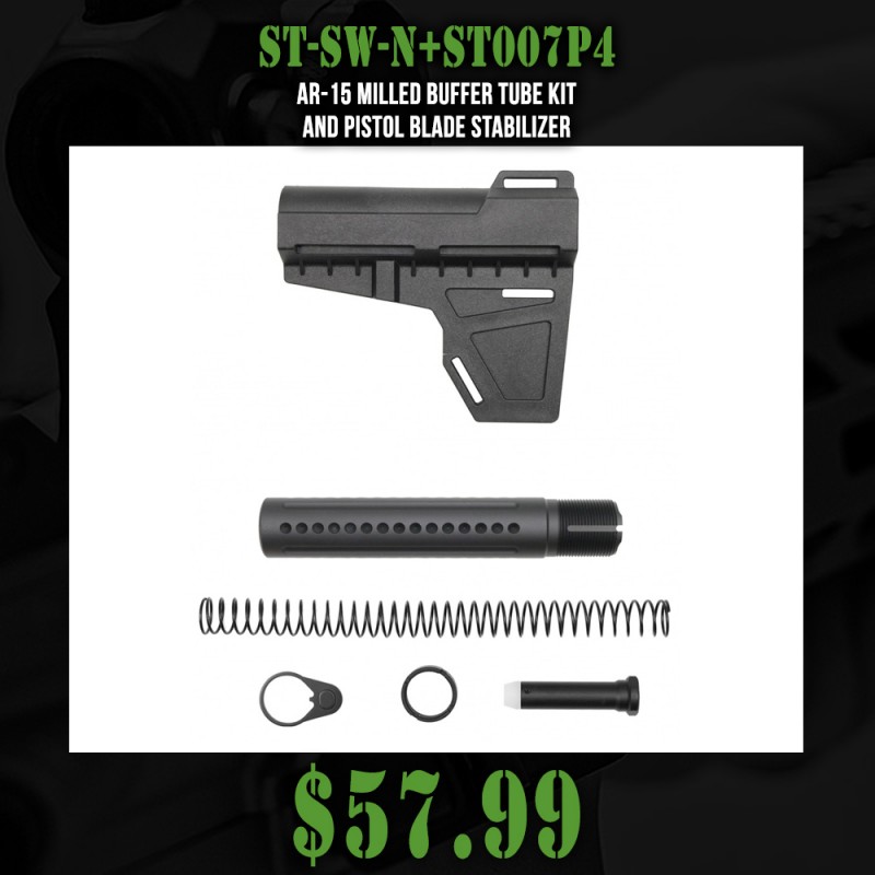 AR-15 Milled Buffer Tube Kit and Pistol Blade Stabilizer