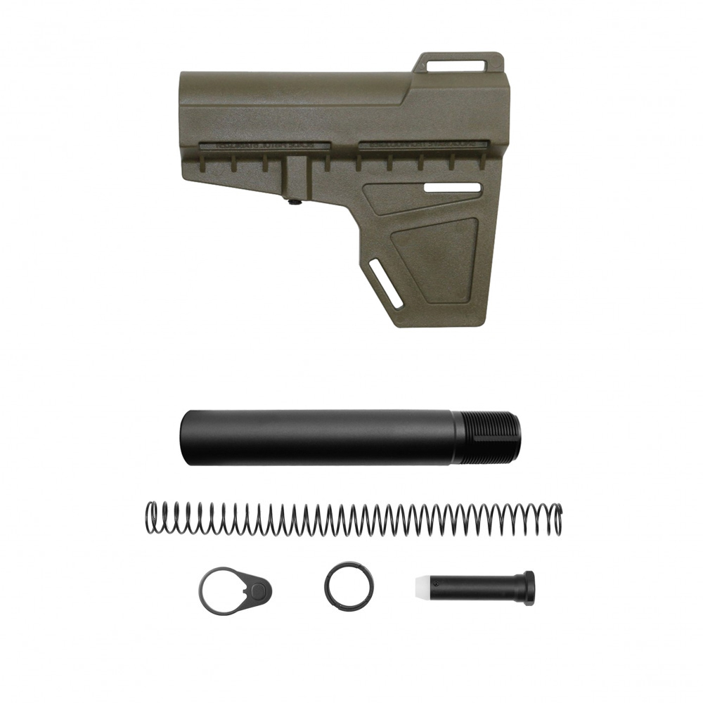 AR-15 Pistol Blade W/Complete Buffer Tube Kit - Polymer OD Green - No Foam Pad