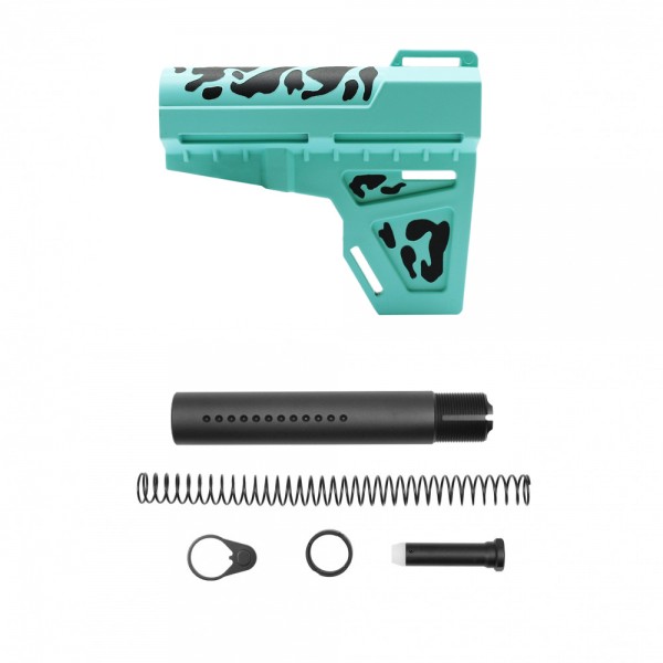 CERAKOTE CAMO RGB | AR-15 Pistol Blade W/Complete Dimpled Pistol Buffer Tube Kit - Base RGB - Pattern - BLK - No Foam Pad