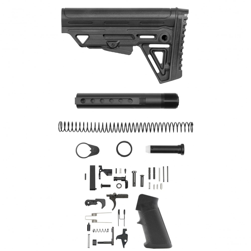 AR-15 .223/5.56 Standard Lower Build Kit W/ ALPHA Stock MK2 | Mil-Spec