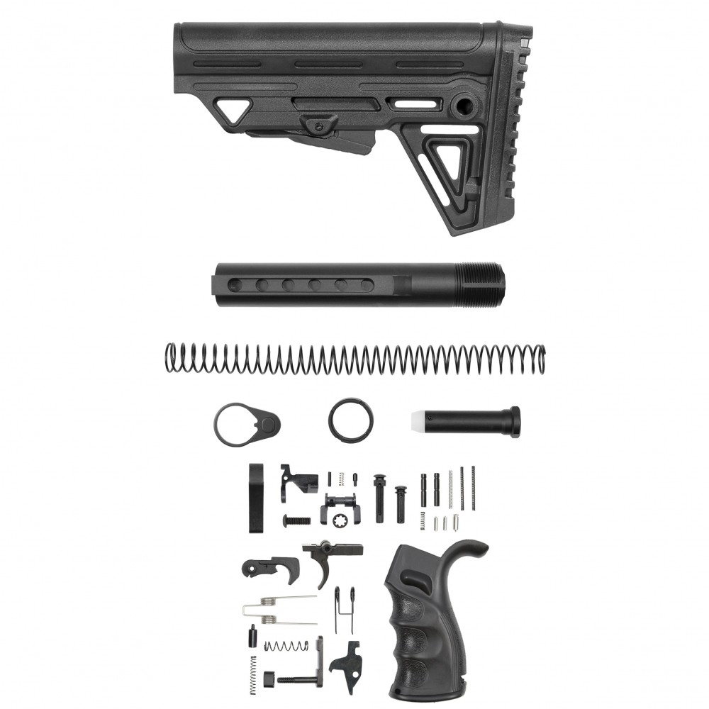 AR-15 .223/5.56 Ambidextrous Lower Build Kit W/ ALPHA Stock MK2 | Mil-Spec