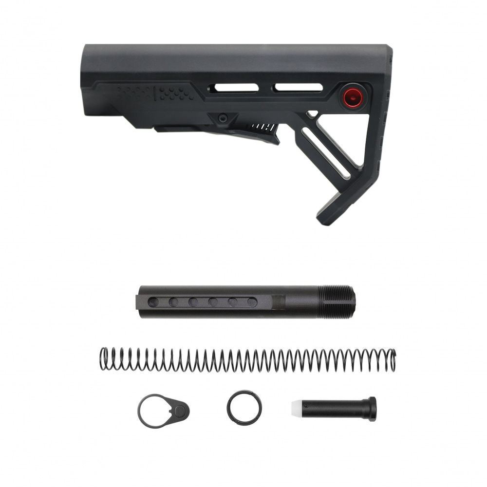 AR-15/.223/ 5.56 CARBINE COLLAPSIBLE STOCK W/ 6-POSITION BUFFER TUBE KIT| MIL-SPEC- BLACK