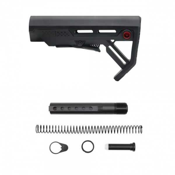 AR-15/.223/ 5.56 CARBINE COLLAPSIBLE STOCK W/ 6-POSITION BUFFER TUBE KIT| MIL-SPEC- BLACK AR-15/.223/ 5.56 CARBINE COLLAPSIBLE STOCK W/ 6-POSITION BUFFER TUBE KIT| MIL-SPEC- BLACK