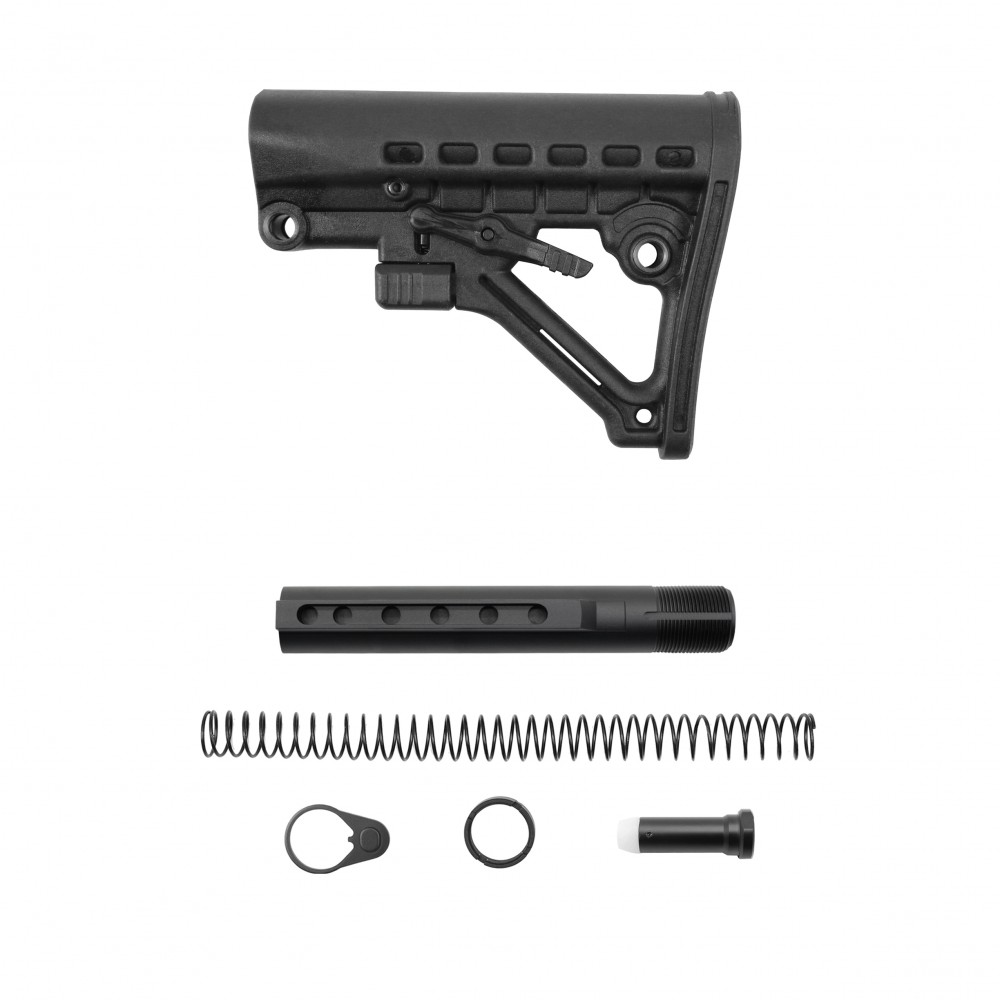 AR-10 / LR-308 Rifle Carbine 6 Position Buffer Tube Kit W/ Skeleton A Frame Buttstock | Commercial-Spec