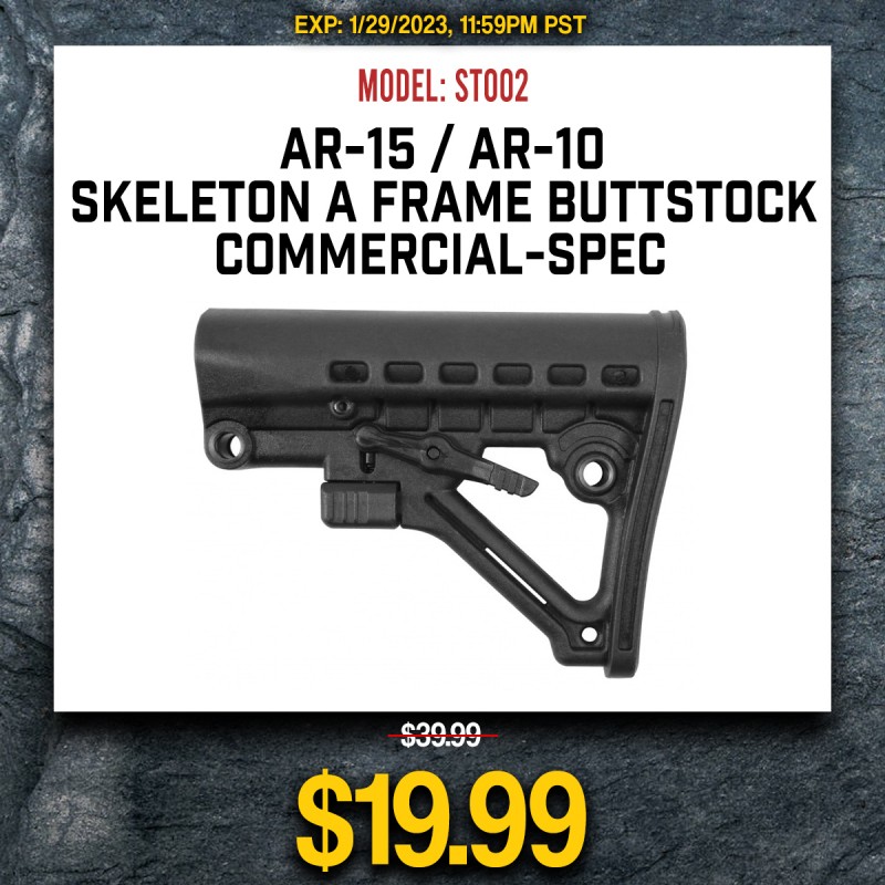 AR-15 / AR-10 Skeleton A Frame Buttstock | Commercial-Spec AR-15 / AR-10 Skeleton A Frame Buttstock | Commercial-Spec