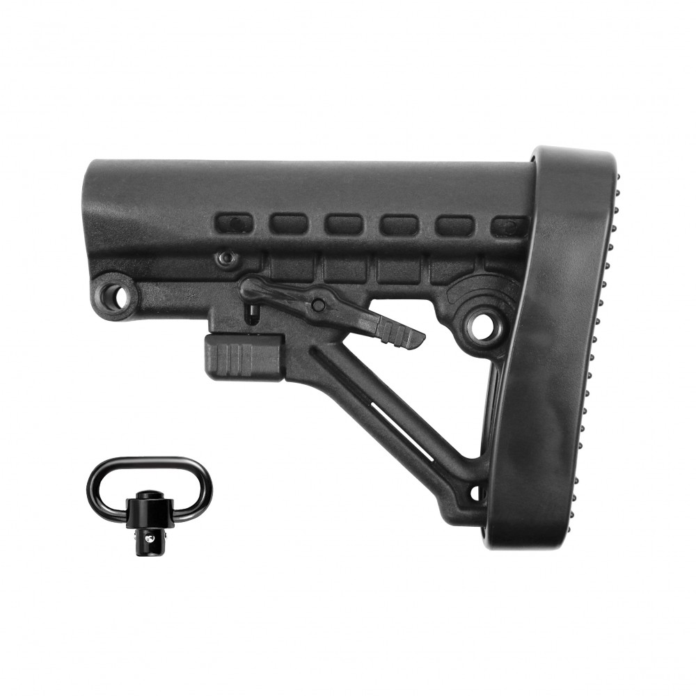 AR-15 / AR-10 Skeleton A-Frame Adjustable Buttstock W/ Butt pad & Detachable Sling Swivel | Mil-Spec