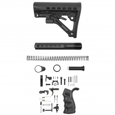 AR-15 .223 5.56 Enhanced Ambidextrous Lower Build Kit W/ Skeleton A Frame Adjustable Buttstock | Mil-Spec