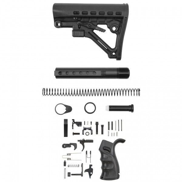 AR-15 .223 5.56 Enhanced Ambidextrous Lower Build Kit W/ Skeleton A Frame Adjustable Buttstock | Mil-Spec