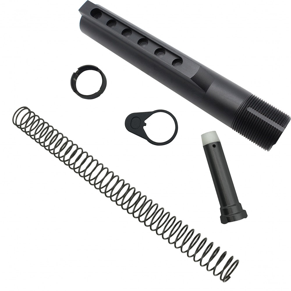 AR-15 .223/5.56 Buffer Tube Kit W/ Skeleton A Frame Adjustable Buttstock | Mil-Spec