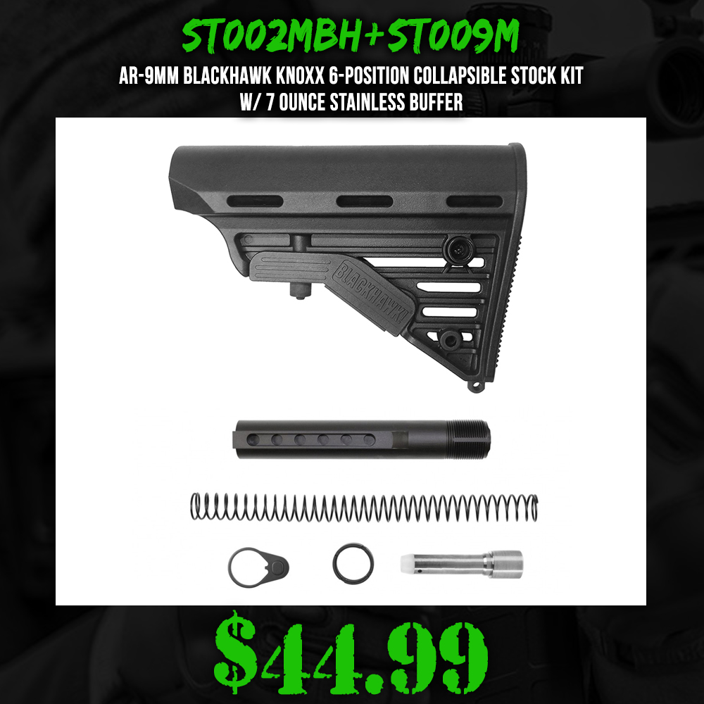 AR-9mm Blackhawk Knoxx 6-Position Collapsible Stock Kit w/ 7 Ounce Stainless Buffer