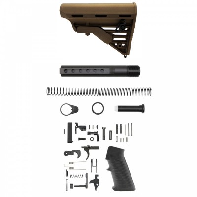CERAKOTE BURNT BRONZE | AR-15 Blackhawk Knoxx Buttstock and Complete Buffer Tube Kit W/ Lower Parts Kit Option | Mil-Spec