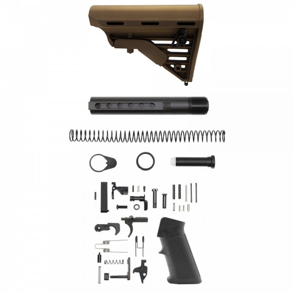 CERAKOTE BURNT BRONZE | AR-15 Blackhawk Knoxx Buttstock and Complete Buffer Tube Kit W/ Lower Parts Kit Option | Mil-Spec