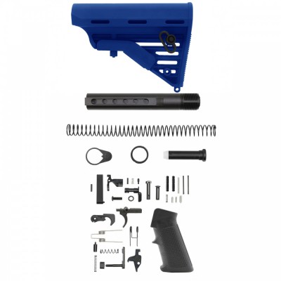 CERAKOTE BLUE FLAME | AR-15 Blackhawk Knoxx Buttstock and Complete Buffer Tube Kit W/ Lower Parts Kit Option | Mil-Spec