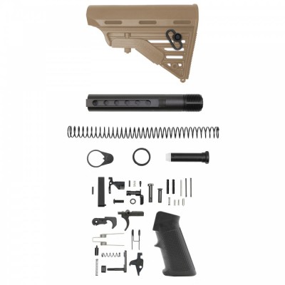 CERAKOTE FLAT DARK EARTH | AR-15 Blackhawk Knoxx Buttstock and Complete Buffer Tube Kit W/ Lower Parts Kit Option | Mil-Spec