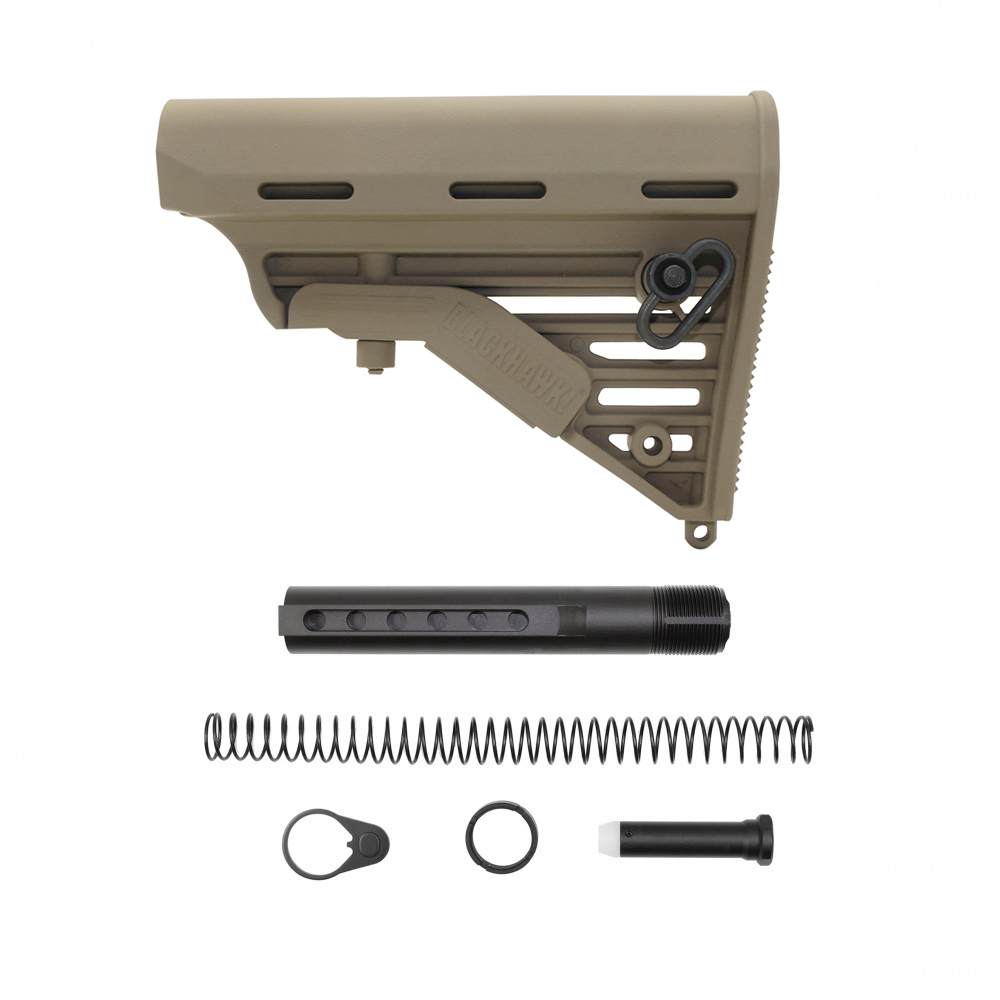 CERAKOTE FDE | AR-15 Blackhawk Knoxx Buttstock and Complete Buffer Tube Kit | Mil-Spec