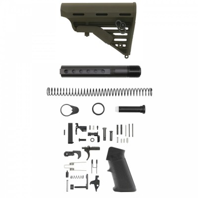 CERAKOTE OD GREEN | AR-15 Blackhawk Knoxx Buttstock and Complete Buffer Tube Kit W/ Lower Parts Kit Option | Mil-Spec