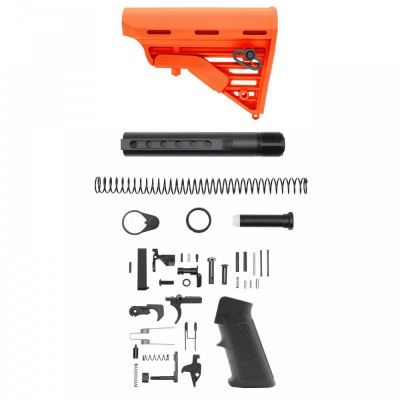 CERAKOTE HUNTER ORANGE | AR-15 Blackhawk Knoxx Buttstock and Complete Buffer Tube Kit W/ Lower Parts Kit Option | Mil-Spec